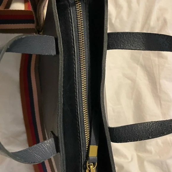 Madewell Navy Blue Small Transport Crossbody Bag with Multicolor Strap - Picture 3 of 7